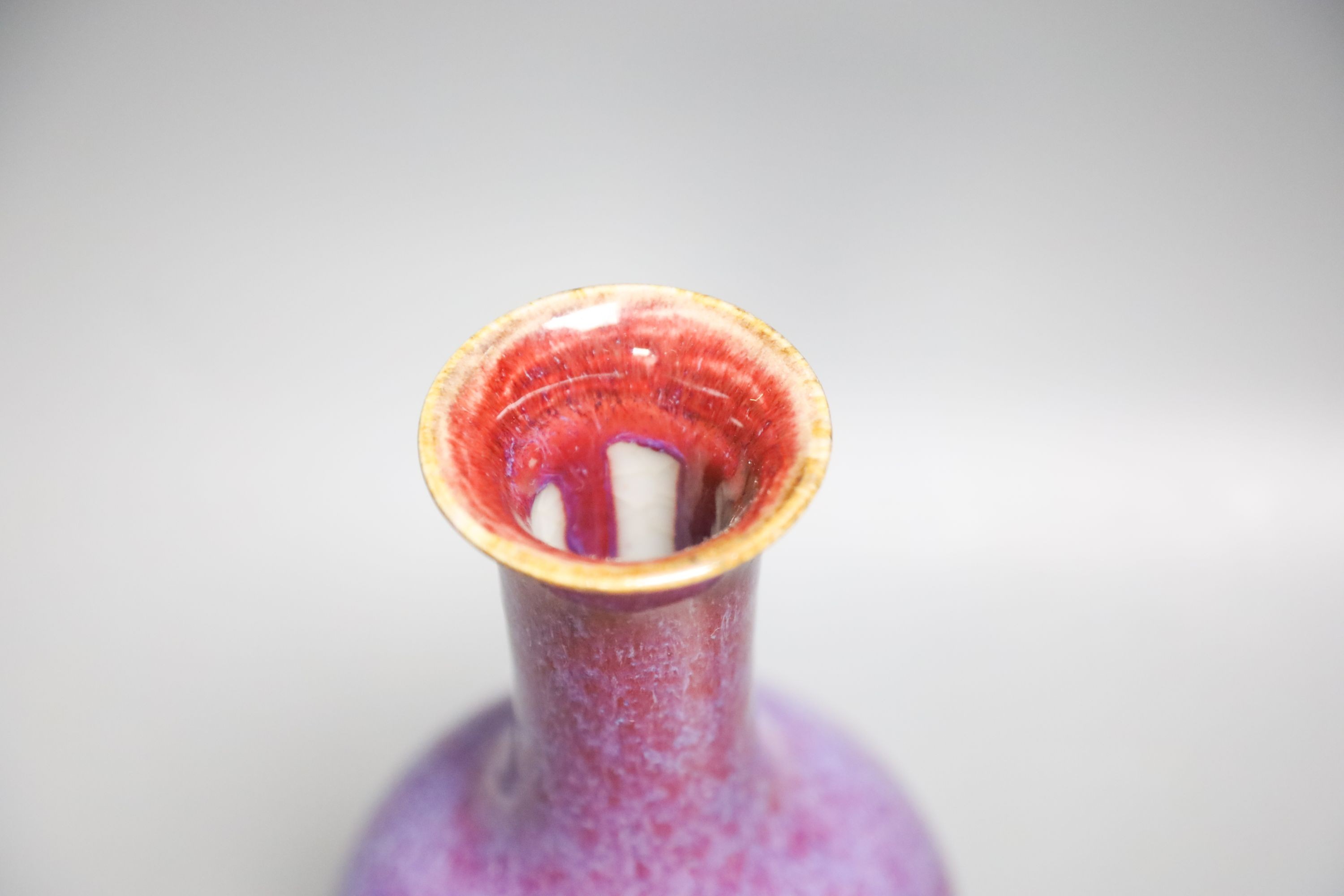 A Chinese flambé glazed bottle vase, 18.5cm